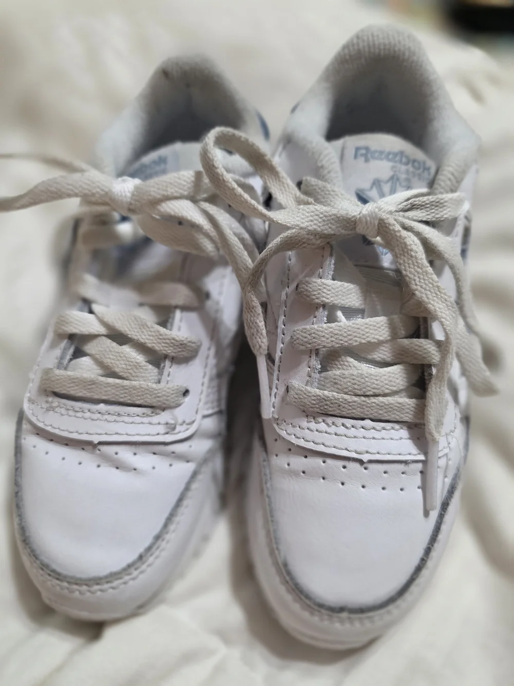 Reebok Kids White Leather Sneaker - Classic Comfort